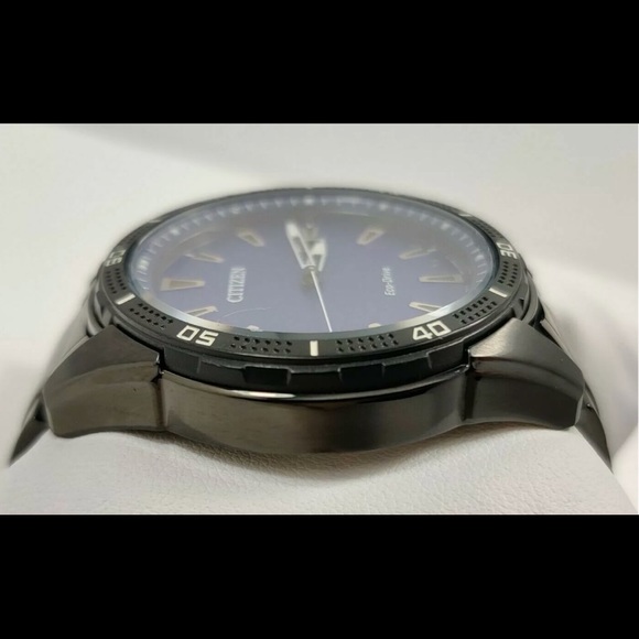 Citizen Eco-Drive Blue Dial Black IP Men's Watch - Picture 6 of 11